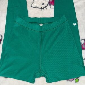 ALO Yoga Teal Ribbed Leggings